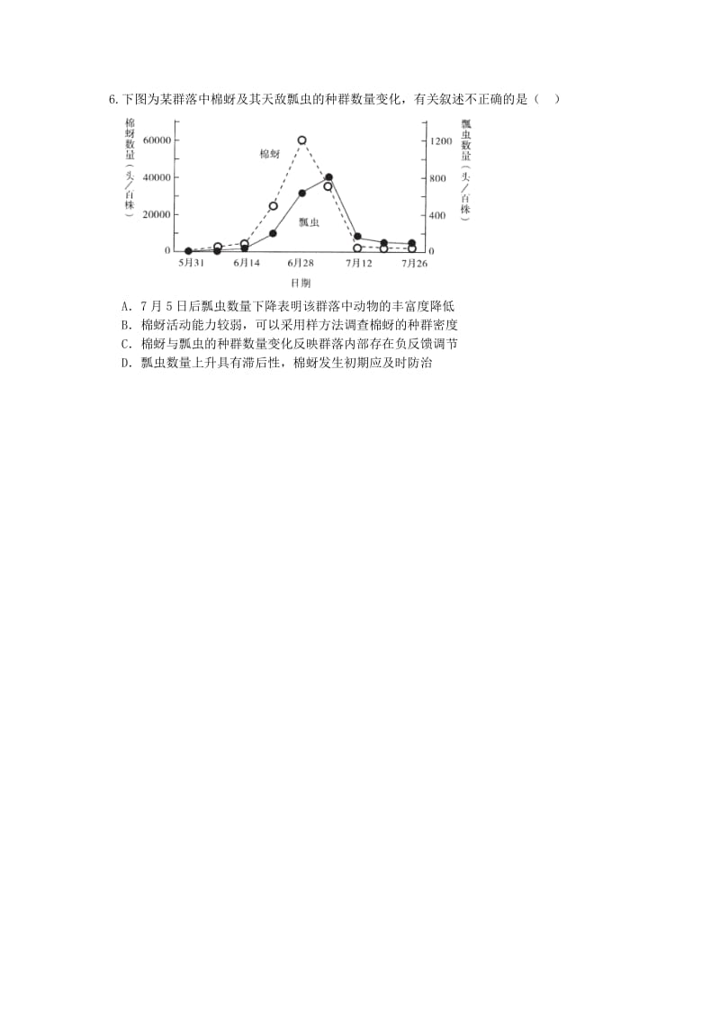 2019-2020年高三第三次模拟考试理科综合生物试题 含答案.doc_第2页