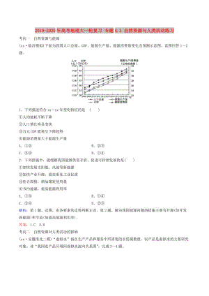 2019-2020年高考地理大一輪復(fù)習(xí) 專題4.3 自然資源與人類活動練習(xí).doc