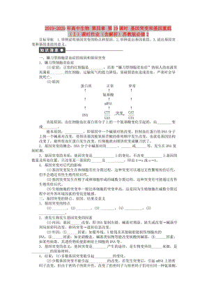 2019-2020年高中生物 第四章 第19課時(shí) 基因突變和基因重組（Ⅰ）課時(shí)作業(yè)（含解析）蘇教版必修2.doc