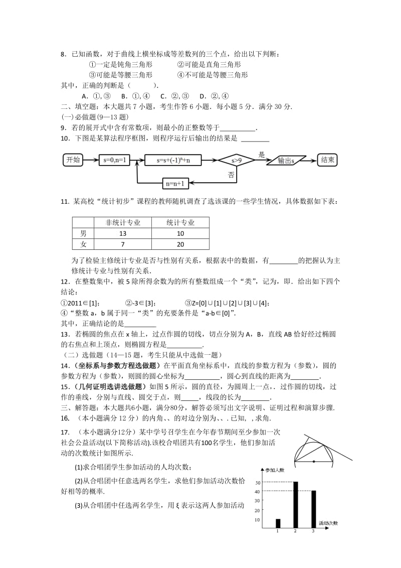 2019-2020年高三5月热身考试（理数）.doc_第2页