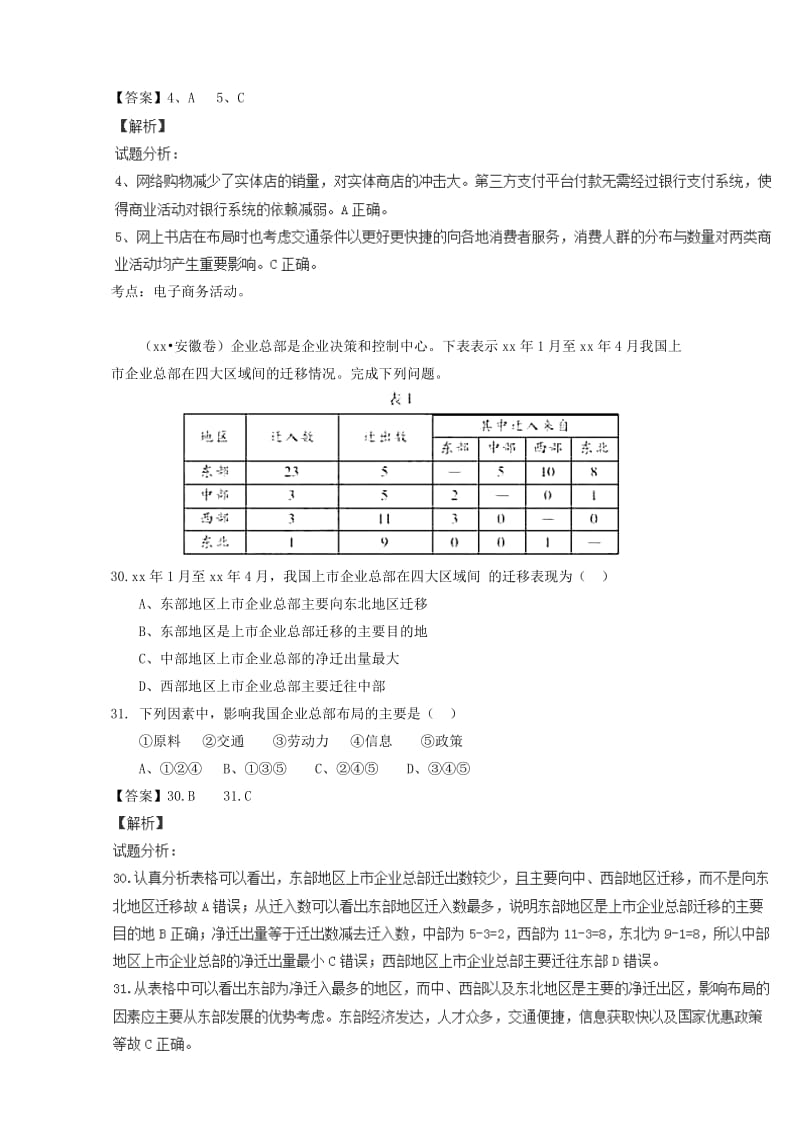 2019-2020年高考地理真题分类汇编 专题09 工业.doc_第3页