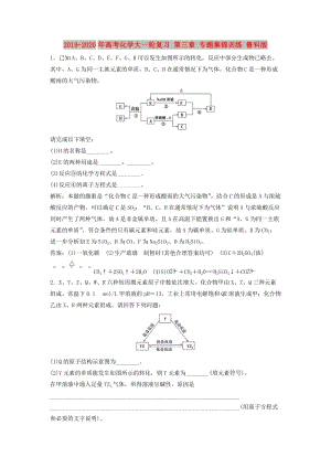 2019-2020年高考化學(xué)大一輪復(fù)習(xí) 第三章 專題集錦訓(xùn)練 魯科版.doc