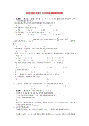 2019-2020年高三11月月考 理科數(shù)學(xué)試題.doc