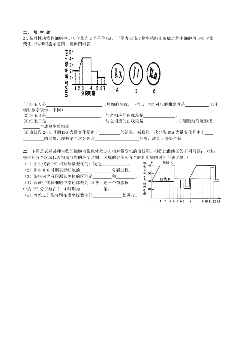 2019-2020年高中生物 减数分裂与有丝分裂练习 新人教版必修2.doc_第3页