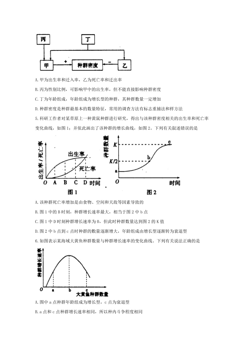 2019-2020年高二上学期周考（10.9）生物试题 含答案.doc_第2页