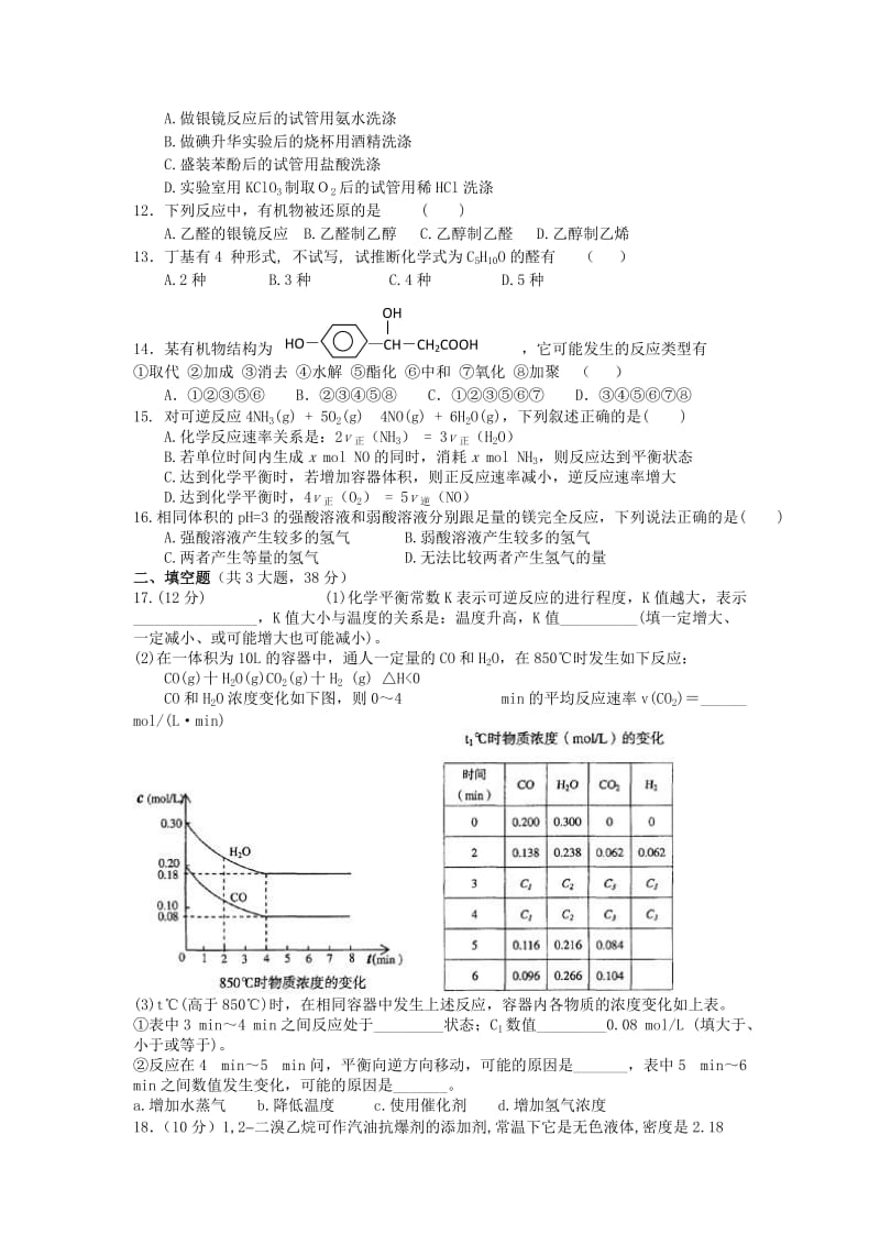 2019-2020年高二5月质检化学含答案.doc_第2页