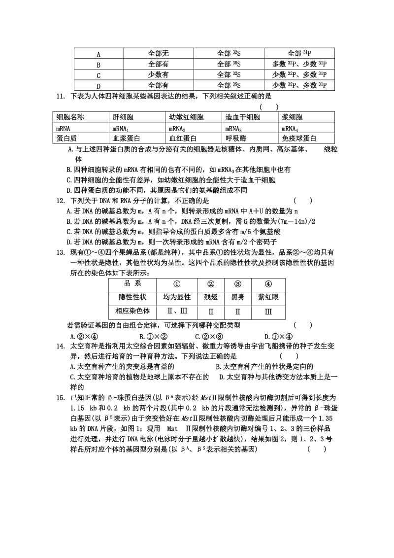 2019-2020年高二上学期生物周测试题7 含答案.doc_第3页