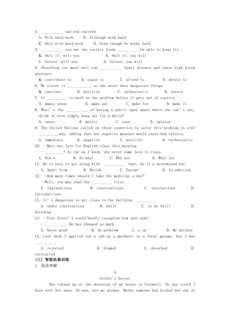 2019-2020年高中英语 Unit1 Great scientists Section III Using language练习 新人教版必修5.doc_第3页