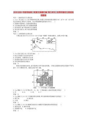 2019-2020年高考地理一輪復(fù)習(xí)真題匯編 第八單元 自然環(huán)境對(duì)人類活動(dòng)的影響.doc