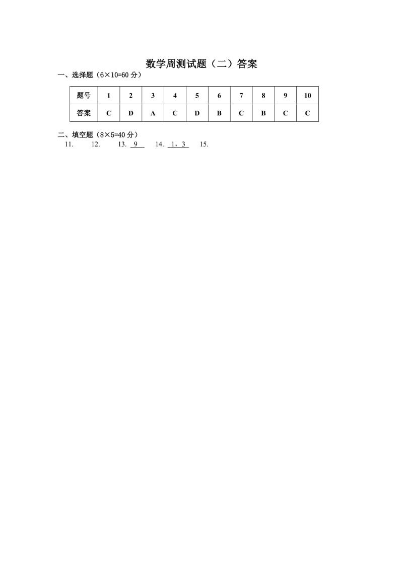 2019-2020年高一数学周测二 含答案.doc_第3页