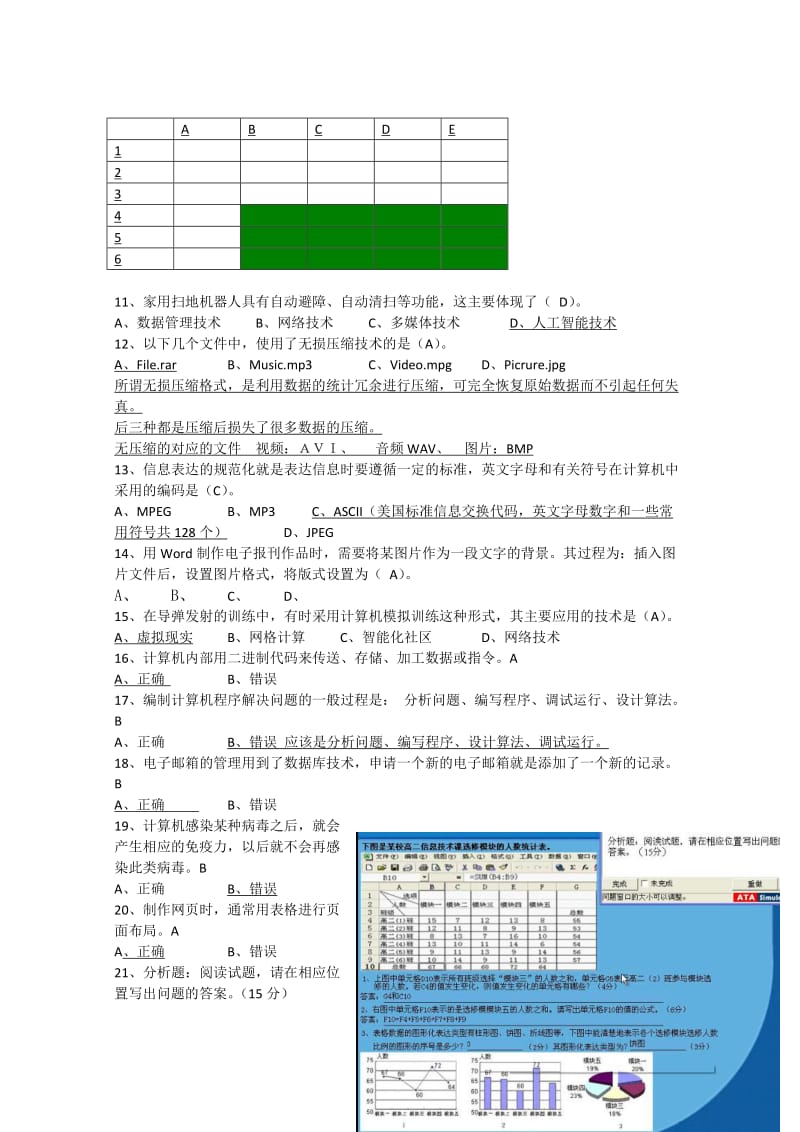 2019-2020年高中信息技术学业水平真题第五套含答案.doc_第2页