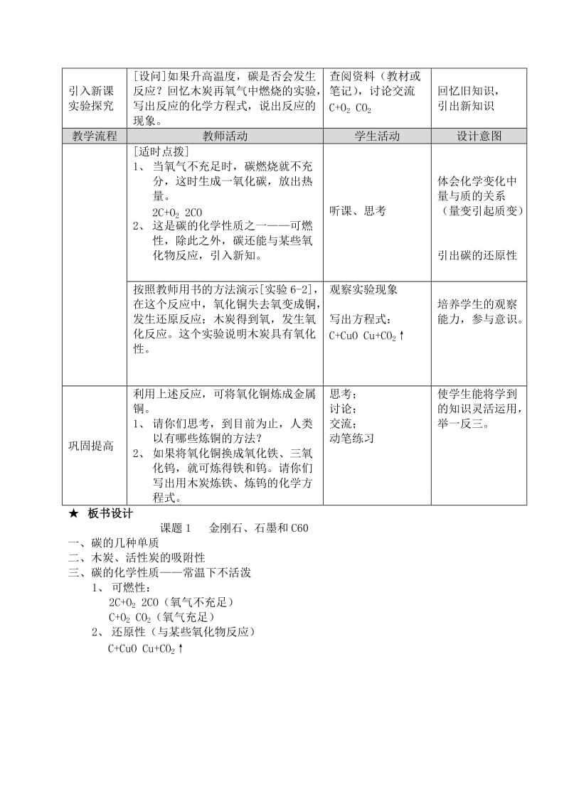 2019-2020年九年级化学 第六单元课题《金刚石、石墨和C60》（1） 人教新课标版.doc_第2页