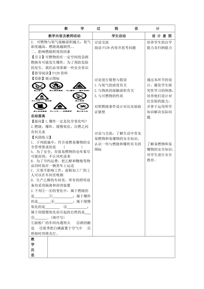 2019-2020年九年级制学校九年级化学上册 7.1 燃烧与灭火教案2 （新版）新人教版.doc_第2页