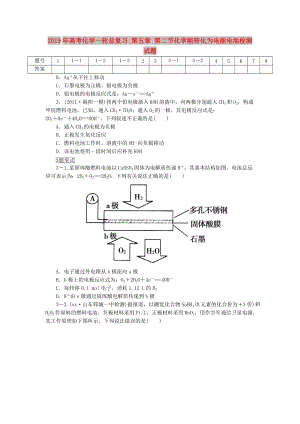 2019年高考化學一輪總復習 第五章 第二節(jié)化學能轉(zhuǎn)化為電能電池檢測試題.doc