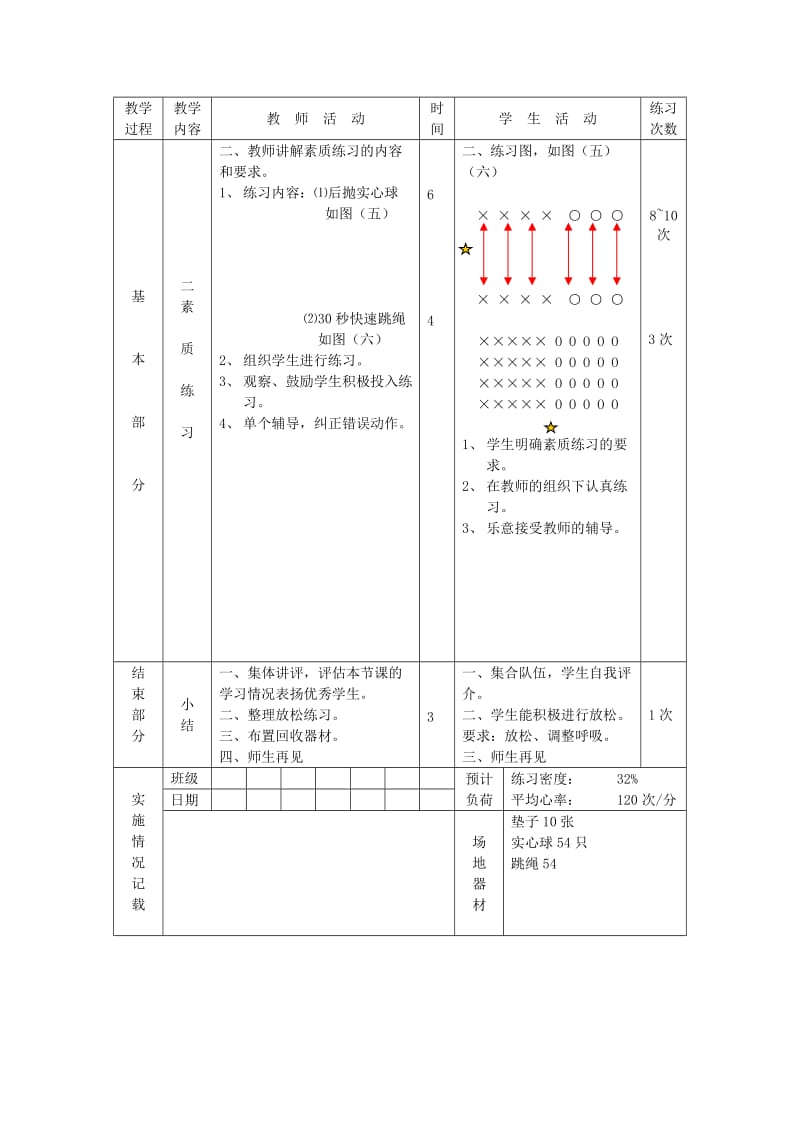 2019-2020年九年级体育 第5周 第10次课教案.doc_第3页