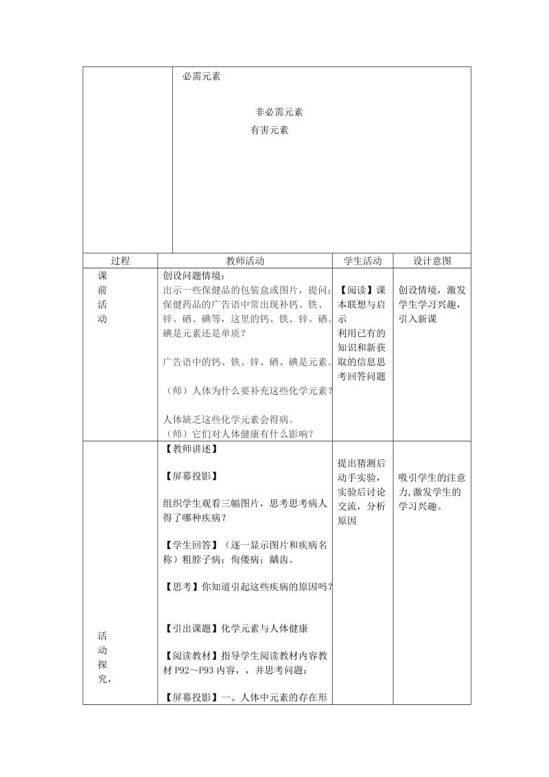 2019-2020年九年级化学全册第五单元化学与降第二节元素与人体降教案鲁教版五四制.doc_第2页