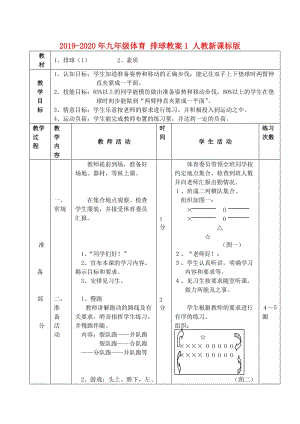 2019-2020年九年級體育 排球教案1 人教新課標版.doc