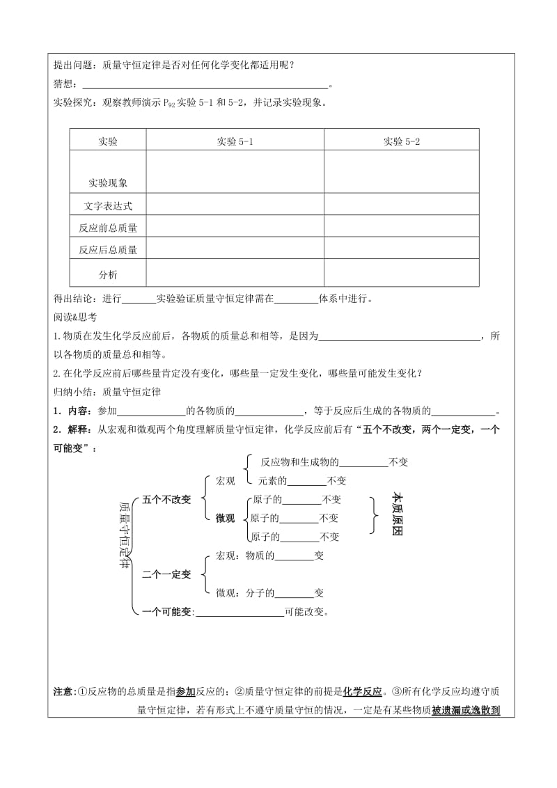 2019-2020年九年级化学上册 第五单元 化学方程式 课题1 质量守恒定律教案 新人教版.doc_第2页