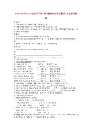 2019-2020年九年級(jí)化學(xué)下冊(cè) 復(fù)分解反應(yīng)的本質(zhì)教案 人教新課標(biāo)版.doc