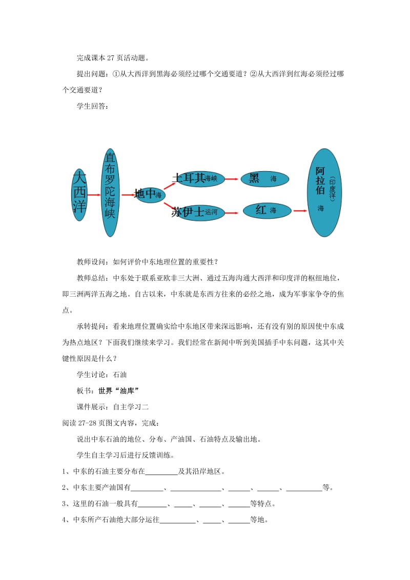 2019-2020年七年级地理下册 7.2 中东教学案2（无答案）（新版）商务星球版.doc_第3页