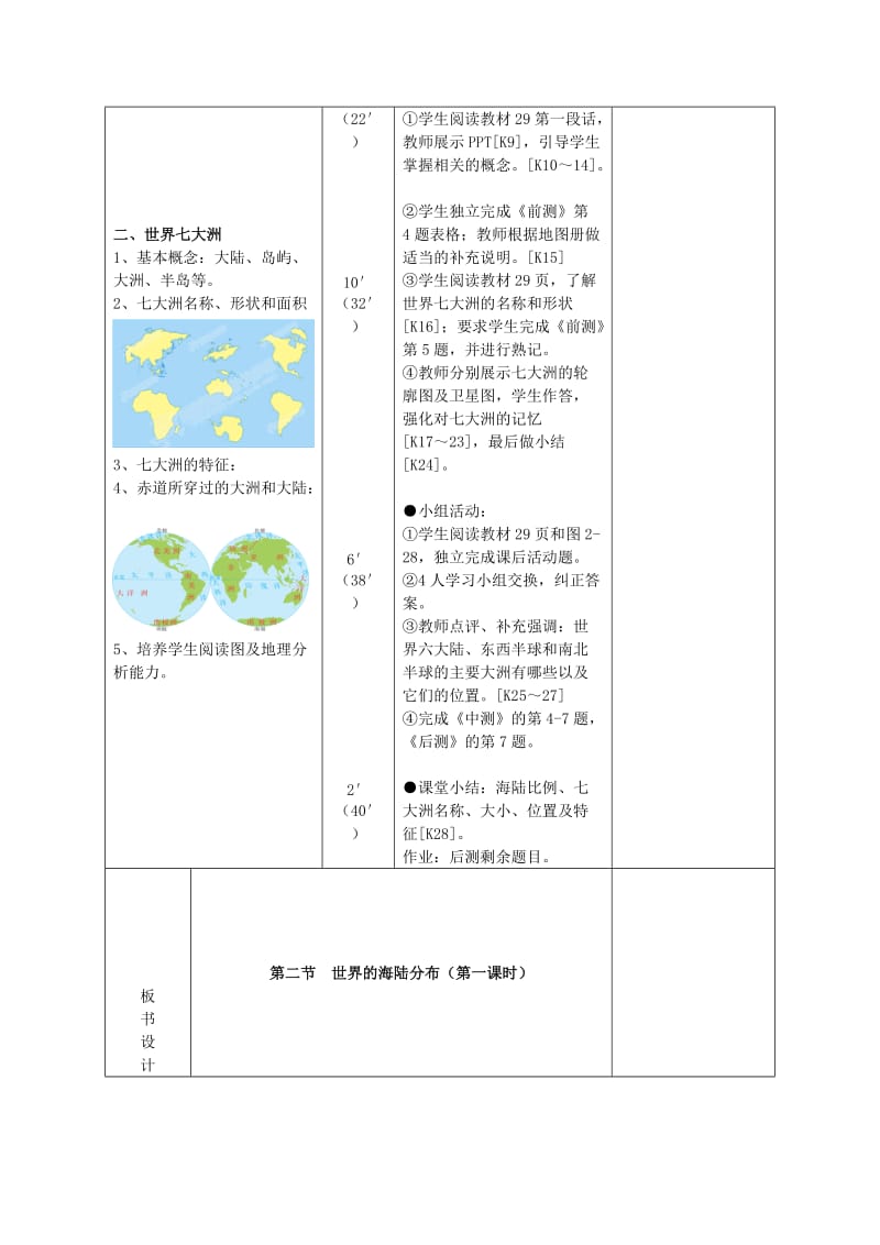 2019-2020年七年级地理上册 第2章 第2节《世界的海陆分布》学案1 湘教版.doc_第2页