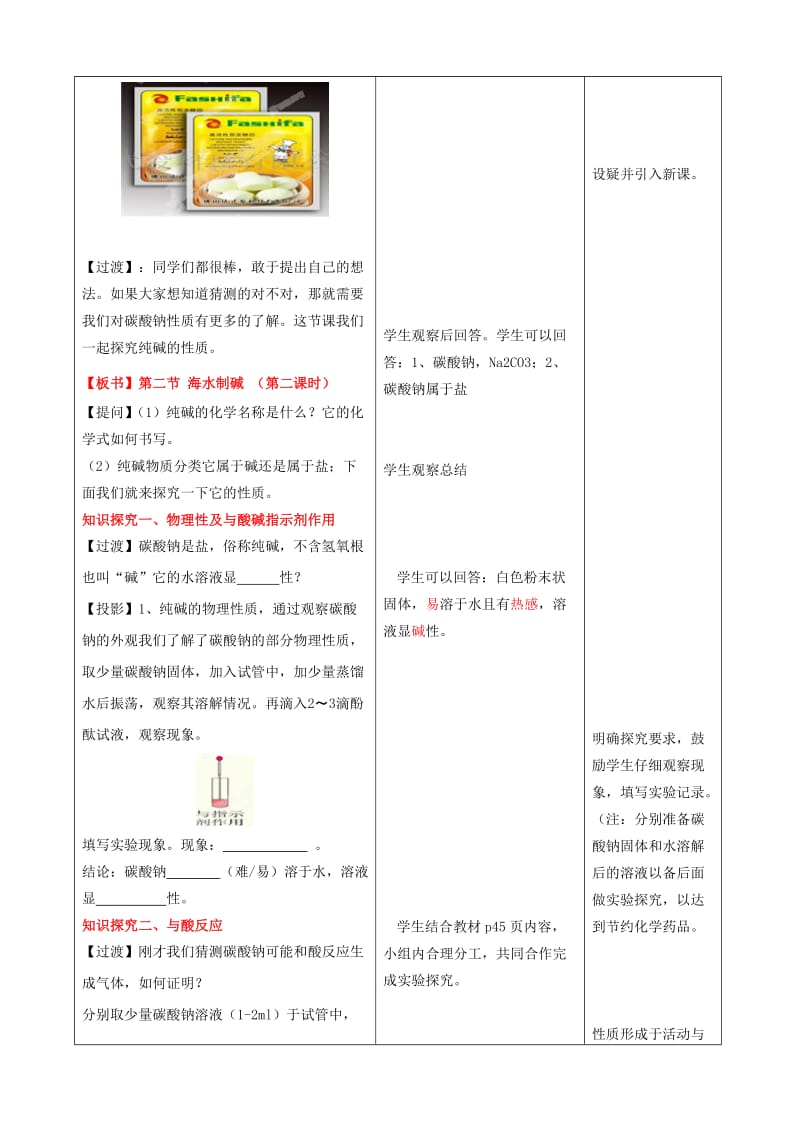 2019-2020年九年级化学全册 第八单元 第三节《海水“制碱”》（第2课时）学案 鲁教版.doc_第2页