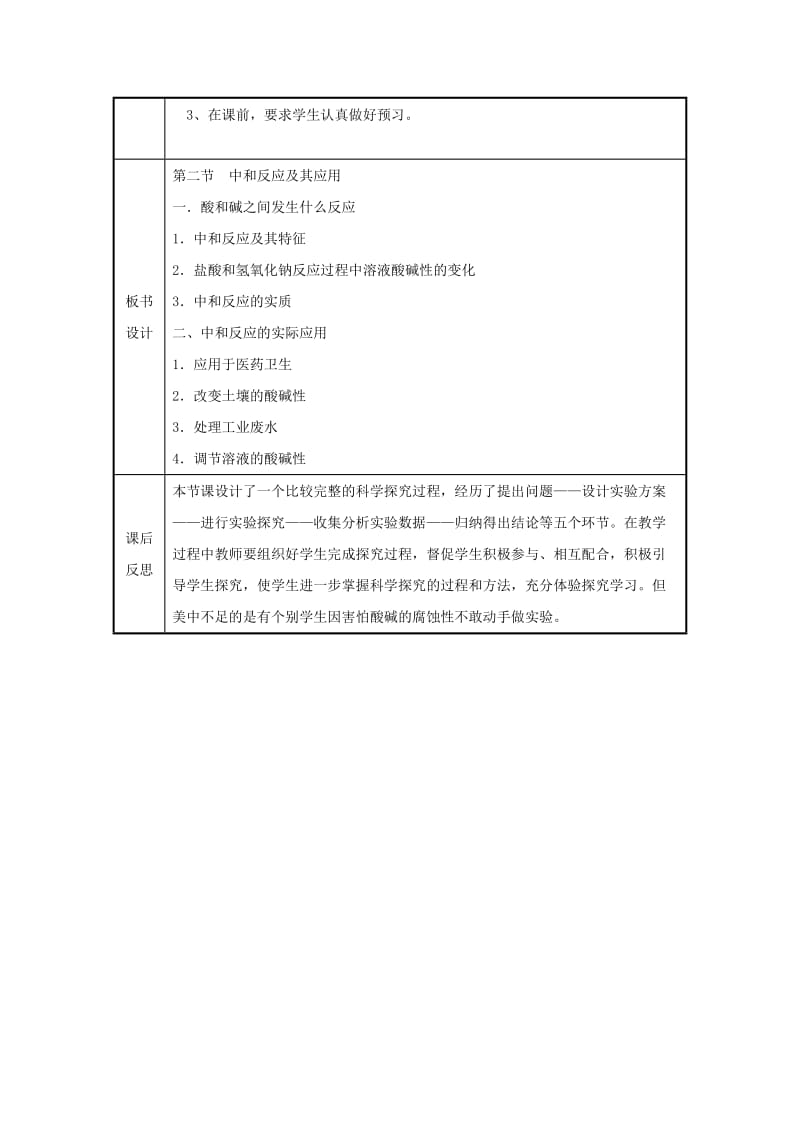 2019-2020年九年级化学 第五单元第二节 中和反应及其应用教案 鲁教版.doc_第2页