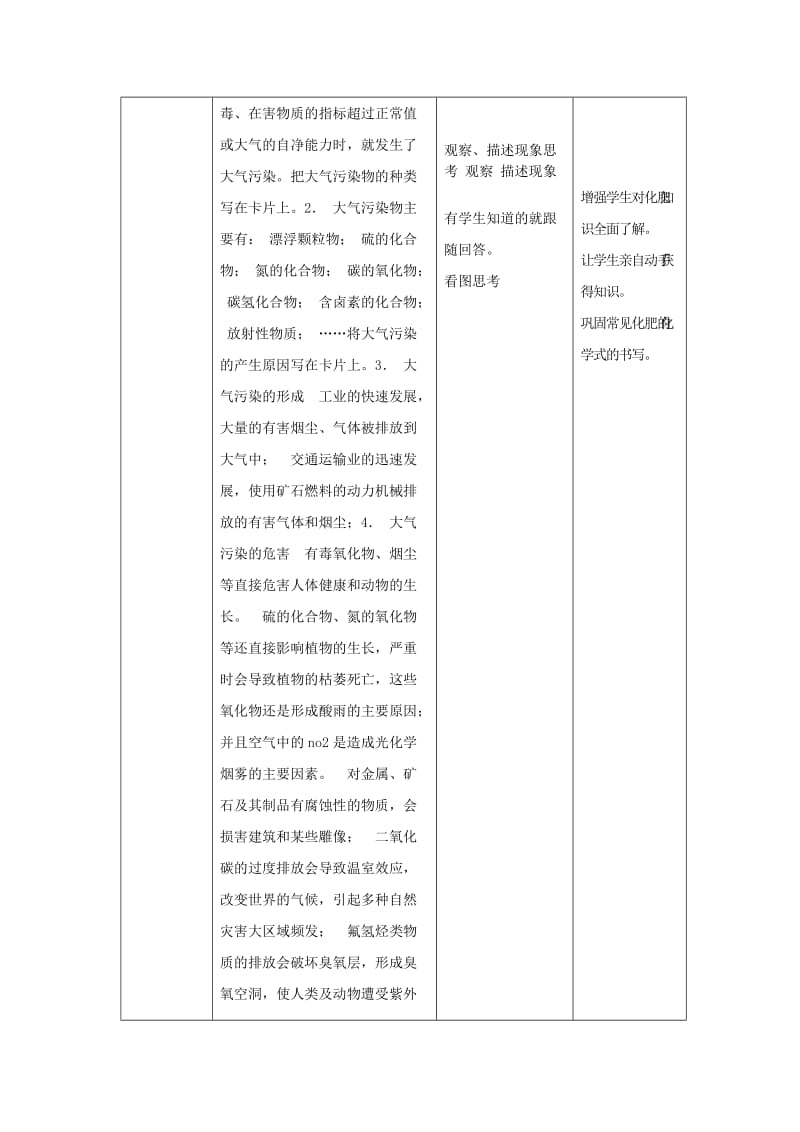 2019-2020年九年级化学全册第六单元化学与社会发展第四节化学与环境保护教案鲁教版五四制.doc_第3页