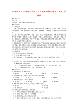 2019-2020年九年級(jí)化學(xué)全冊(cè) 7.3 幾種重要的鹽學(xué)案1 （新版）滬教版.doc