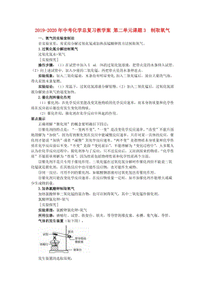 2019-2020年中考化學(xué)總復(fù)習(xí)教學(xué)案 第二單元課題3　制取氧氣.doc