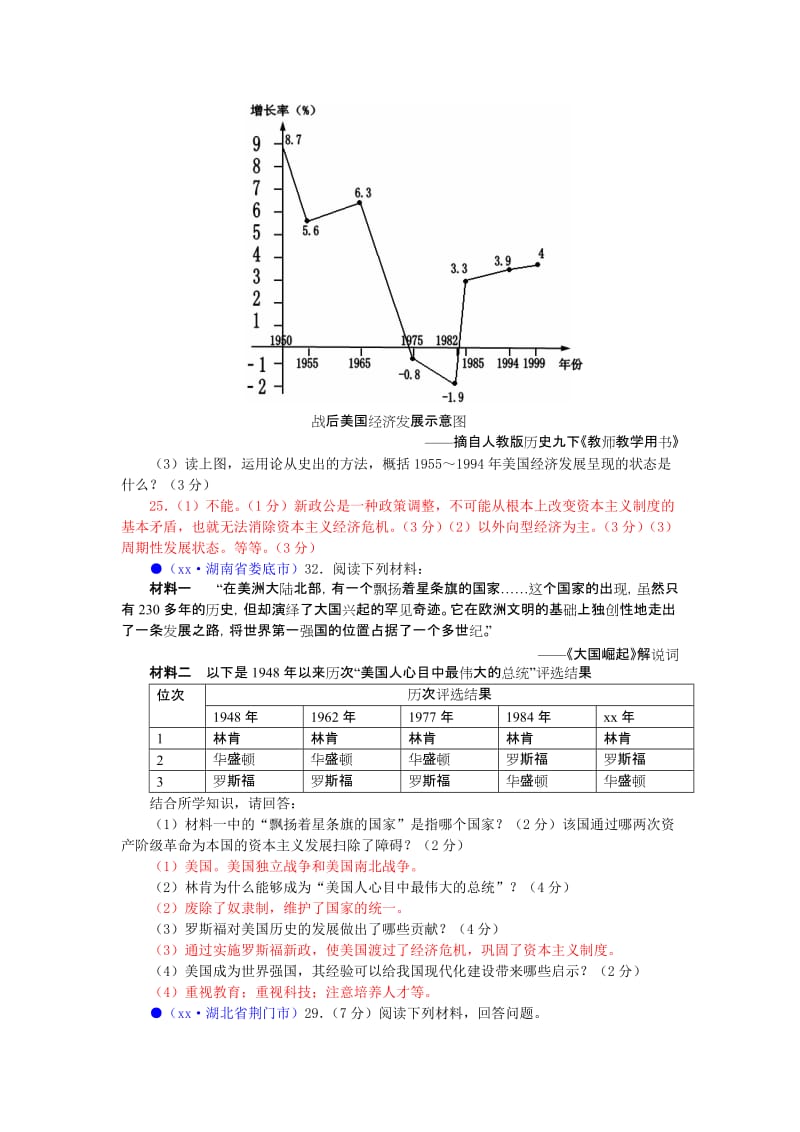 2019-2020年中考历史专题复习 美国历史教案 人教新课标版.doc_第2页