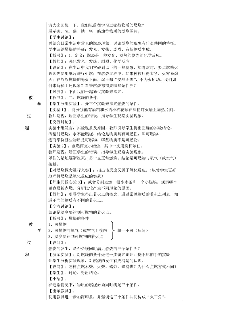 2019-2020年九年级化学全册 4.1 常见的化学反应—燃烧教案1 （新版）沪教版.doc_第2页