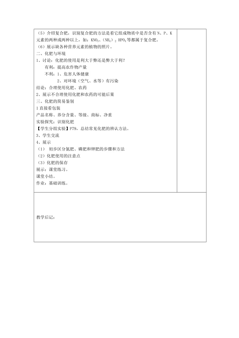 2019-2020年九年级化学下册 课题2 化学肥料教案 新人教版.doc_第2页