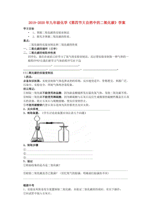 2019-2020年九年級化學(xué)《第四節(jié)大自然中的二氧化碳》學(xué)案.doc