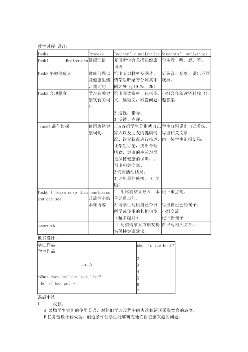 2019-2020年七年级英语上册 Unit 5 What’s the matter教案 鲁教版.doc_第2页