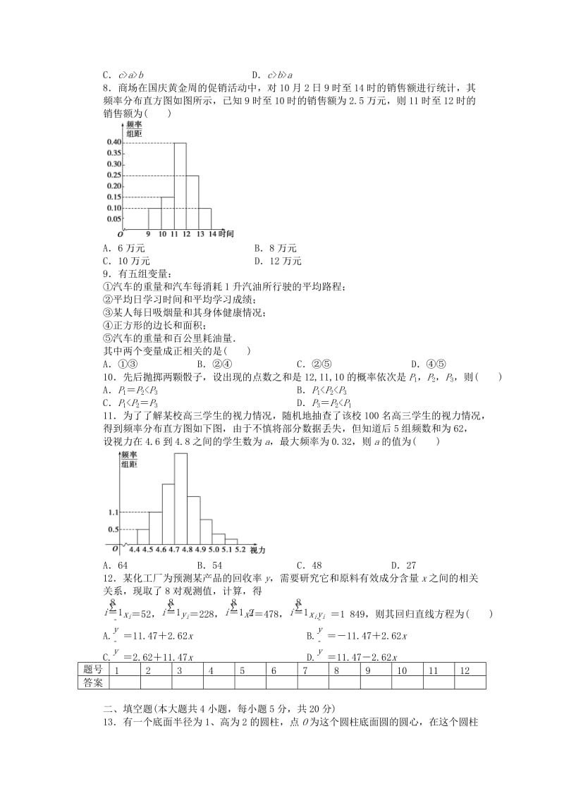 2019年高中数学 模块综合检测（C） 新人教A版必修3.DOC_第2页