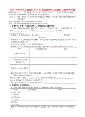 2019-2020年九年級歷史 第8課 美國經(jīng)濟的發(fā)展教案 人教新課標版.doc