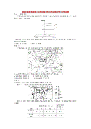 2019年高考地理 分類(lèi)匯編 第三單元第三節(jié) 天氣系統(tǒng).doc