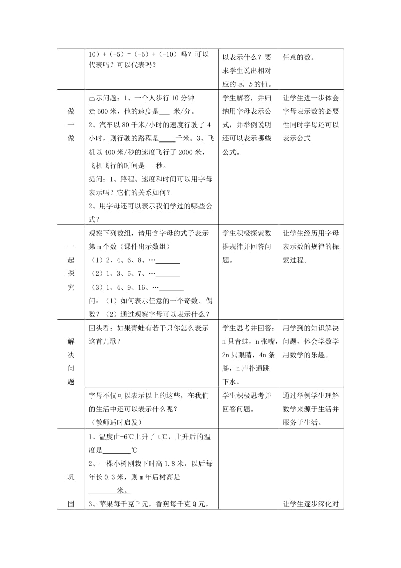 2019-2020年七年级数学上册 5.1 用字母表示数教案 冀教版.doc_第2页