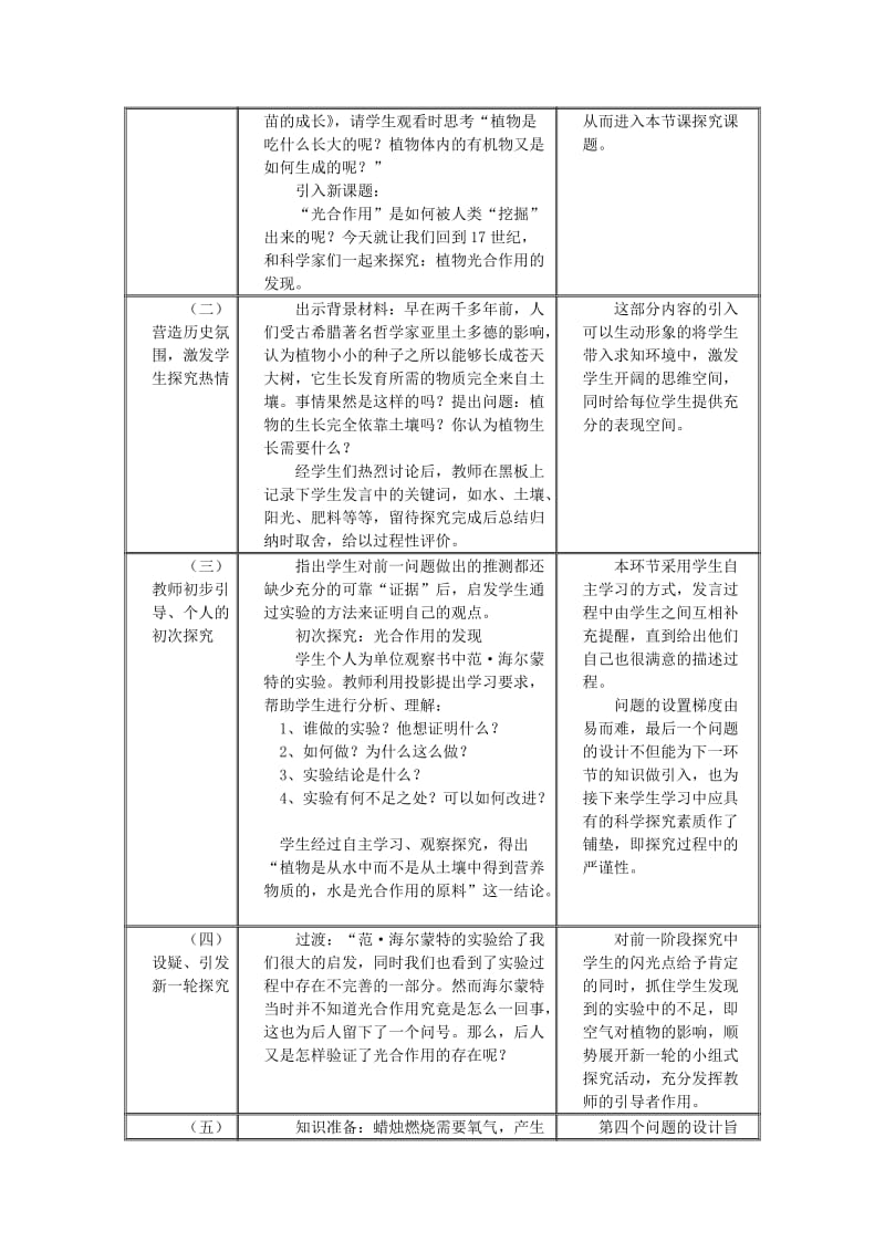 2019-2020年七年级生物上册 第3单元 生物圈中的绿色植物 第一节 植物光合作用的发现名师教案（2） 苏教版.doc_第2页