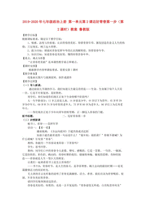 2019-2020年七年級政治上冊 第一單元第2課邁好青春第一步（第2課時(shí)）教案 魯教版.doc