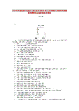 2019年高考生物一輪復(fù)習 第八單元 第26講 人體的穩(wěn)態(tài) 免疫對人體穩(wěn)態(tài)的維持課后達標檢測 蘇教版.DOC