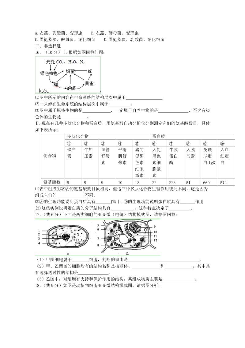 2019年高一生物寒假作业（一） .doc_第3页