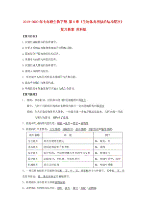 2019-2020年七年級(jí)生物下冊(cè) 第8章《生物體有相似的結(jié)構(gòu)層次》復(fù)習(xí)教案 蘇科版.doc