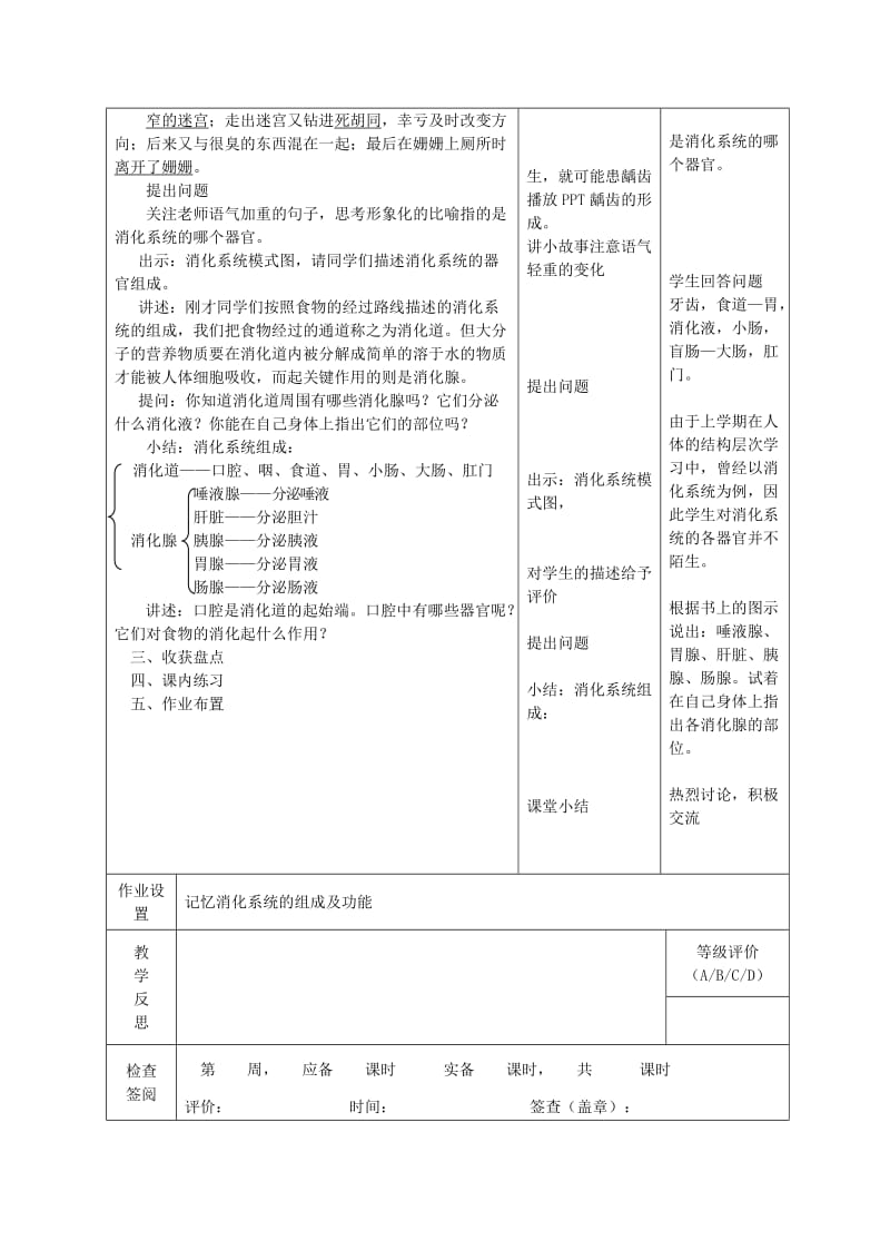 2019-2020年七年级生物下册 9.2 人体的消化与吸收（第1课时）教学案（无答案）（新版）苏教版.doc_第3页