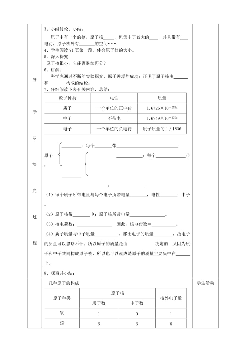 2019-2020年九年级化学上册《3.2 原子的结构》导学案1（新版）新人教版.doc_第2页