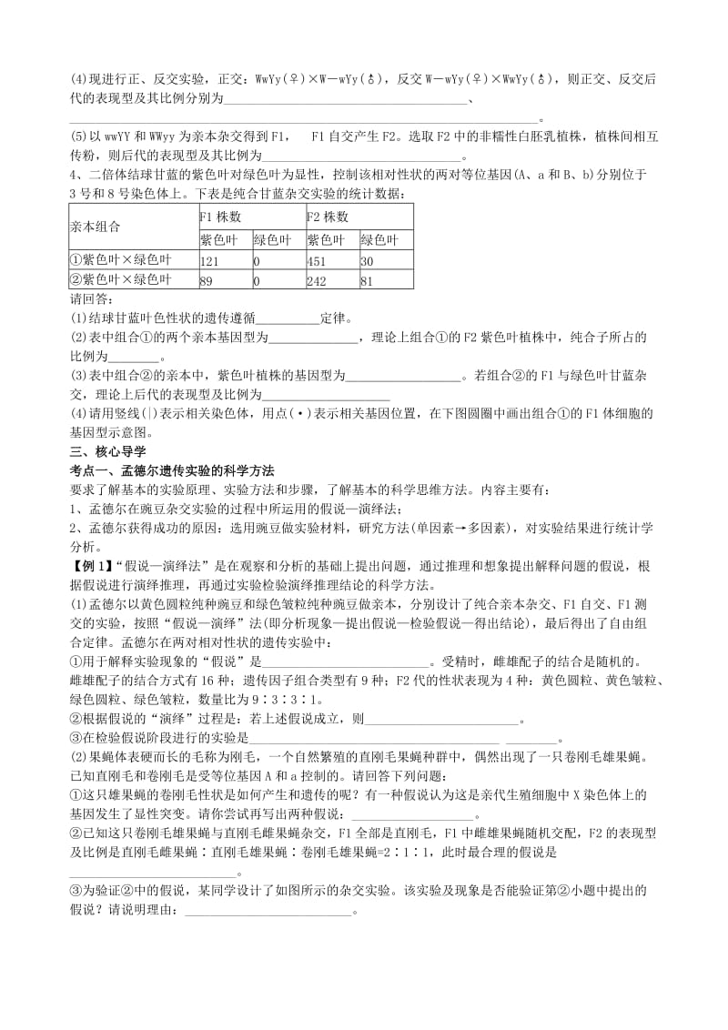 2019-2020年高考生物复习 专题六 遗传的基本规律.doc_第2页