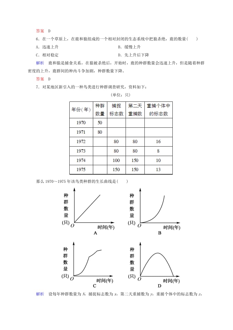 2019年高中生物 单元测评四 种群和群落（含解析）.doc_第2页