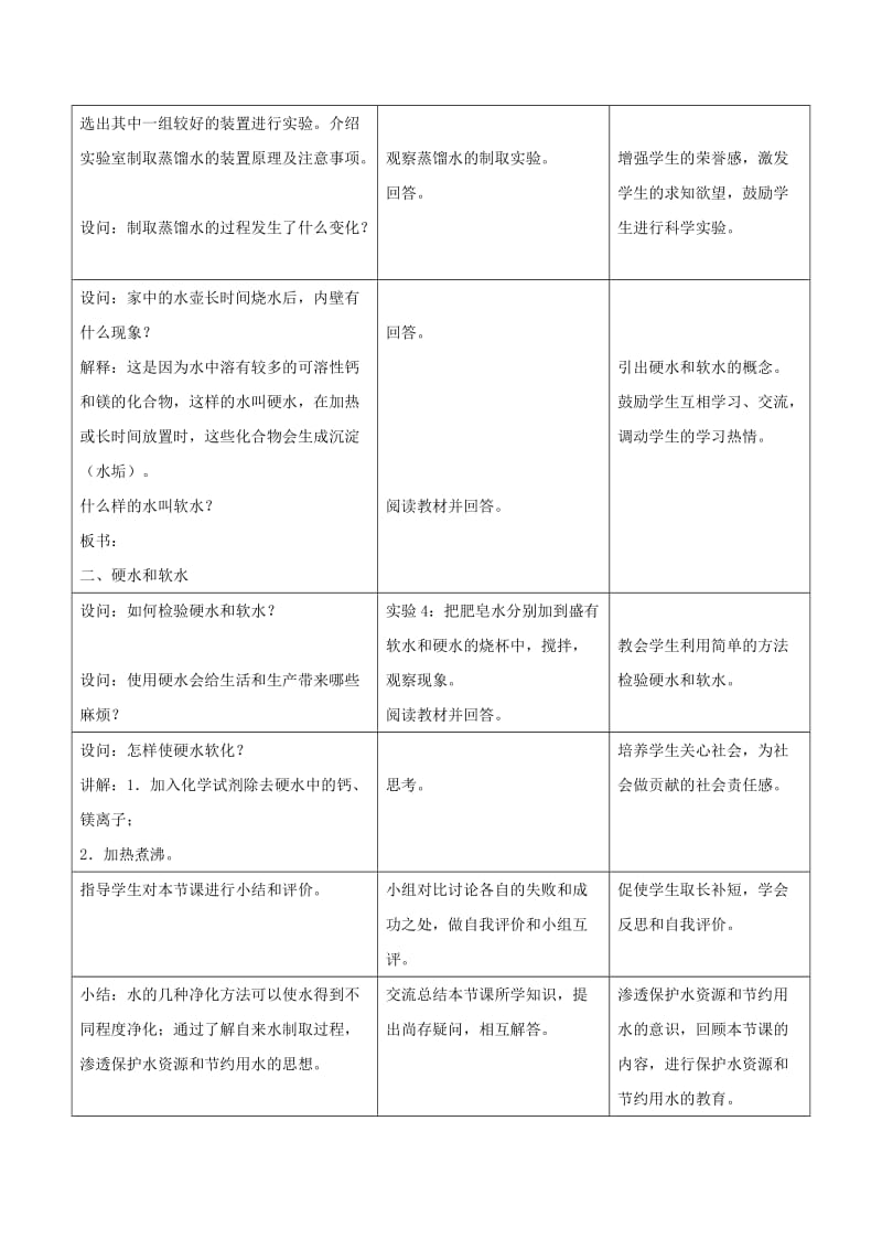 2019-2020年九年级化学上册 第四单元 课题2 水的净化教案 （新版）新人教版.doc_第3页