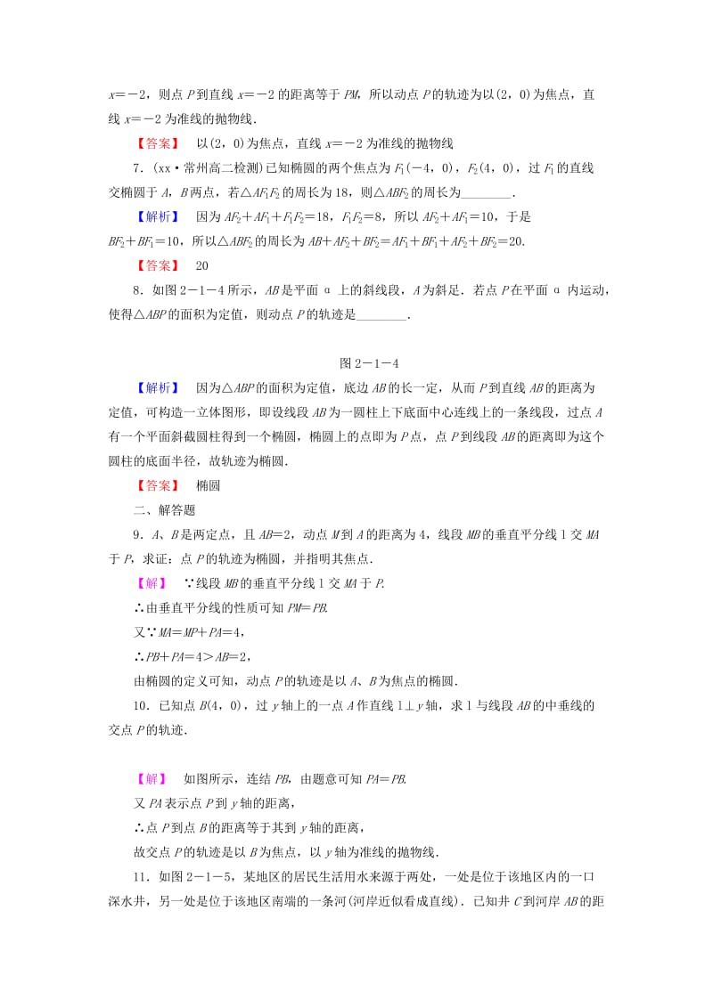 2019年高中数学 2.1 圆锥曲线课后知能检测 苏教版选修1-1.doc_第2页